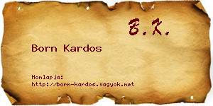 Born Kardos névjegykártya